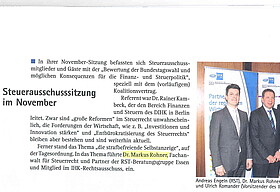 Steuerausschusssitzung im November